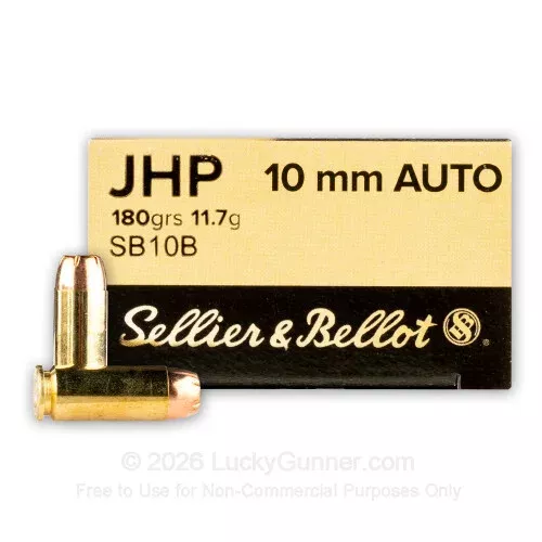10mm Auto – 180 Grain JHP – Sellier & Bellot – 50 Rounds