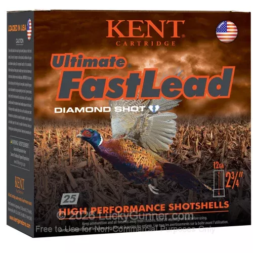 12 Gauge – 2-3/4″ 1-1/4oz. #6 Shot – Kent Ultimate Fast Lead – 25 Rounds