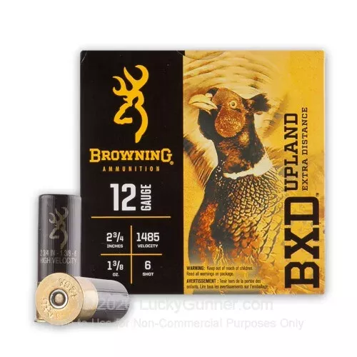 12 Gauge – 2 3/4″ 1-3/8 oz #6 Shot – Browning BXD – 25 Rounds
