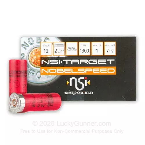 12 Gauge – 2-3/4″ 1 oz. #7-1/2 Shot – NobelSport NobelSpeed – 25 Rounds
