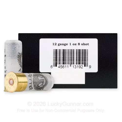 12 Gauge – 2-3/4″ 1oz. #8 Shot – Fetter – 25 Rounds