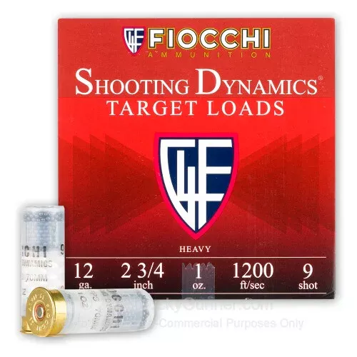 12 Gauge – 2-3/4″ 1oz. #9 Shot – Fiocchi – 25 Rounds