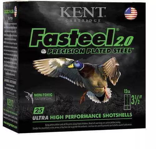 12 Gauge 25 Rounds Ammunition Kent Cartridges 3" 1 3/8 oz Steel #BB