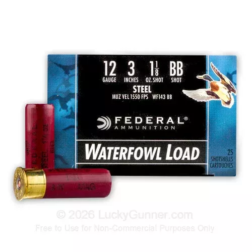 12 Gauge – 3″ 1-1/8oz. BB Steel Shot – Federal Speed-Shok – 250 Rounds