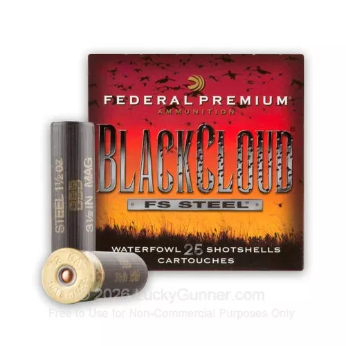 12 Gauge – 3-1/2″ 1-1/2 oz. #BBB Steel Shot – Federal Blackcloud – 25 Rounds