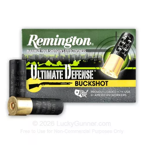 12 Gauge – 3″ 41 Pellets #4 Buckshot – Remington Ultimate Defense – 5 Rounds