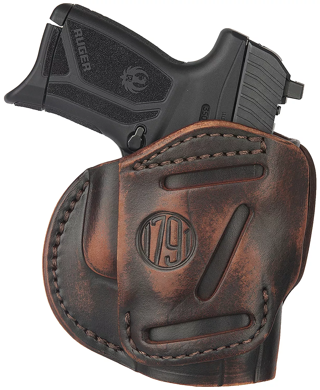 1791 Gunleather 3WH4VTGA 3-WayIWB/OWB Size 04 Vintage Leather Belt Loop Fits Springfield XD Fits Walther PPS Fits Springfield XDS Fits Taurus G2C Ambidextrous Hand