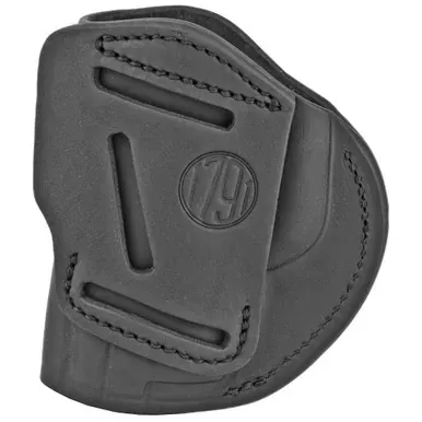 1791 Gunleather 4 Way Holster | Leather Belt Holster | Right Hand | Stealth Black | Fits Glock 17 19 22 23 & S&W MP9/MP40/MP45 | Size 5 | 4WH-5-SBL-R