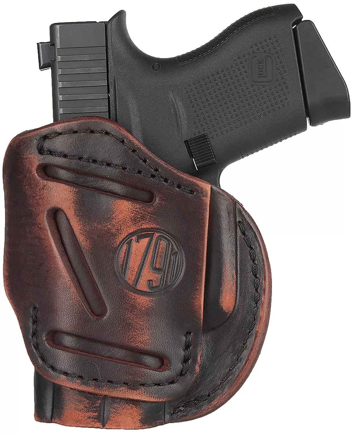 1791 Gunleather 4WH2VTGR 4-WayIWB/OWB Size 02 Vintage Leather Belt Clip Fits S&W M&P Bodyguard Right Hand