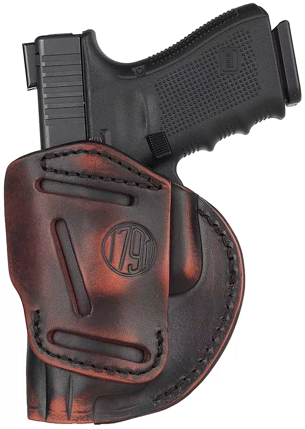 1791 Gunleather 4WH5VTGR 4-WayIWB/OWB Size 05 Vintage Leather Belt Clip Compatible w/Glock 17/Springfield XD/S&W M&P/HK VP9 Right Hand