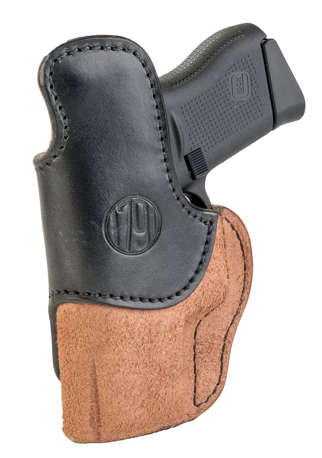 1791 Gunleather RCH3BLBR RCHIWB Size 03 Black/Brown Leather Belt Clip Compatible w/Ruger LC9/1911/Glock 43/43X Right Hand