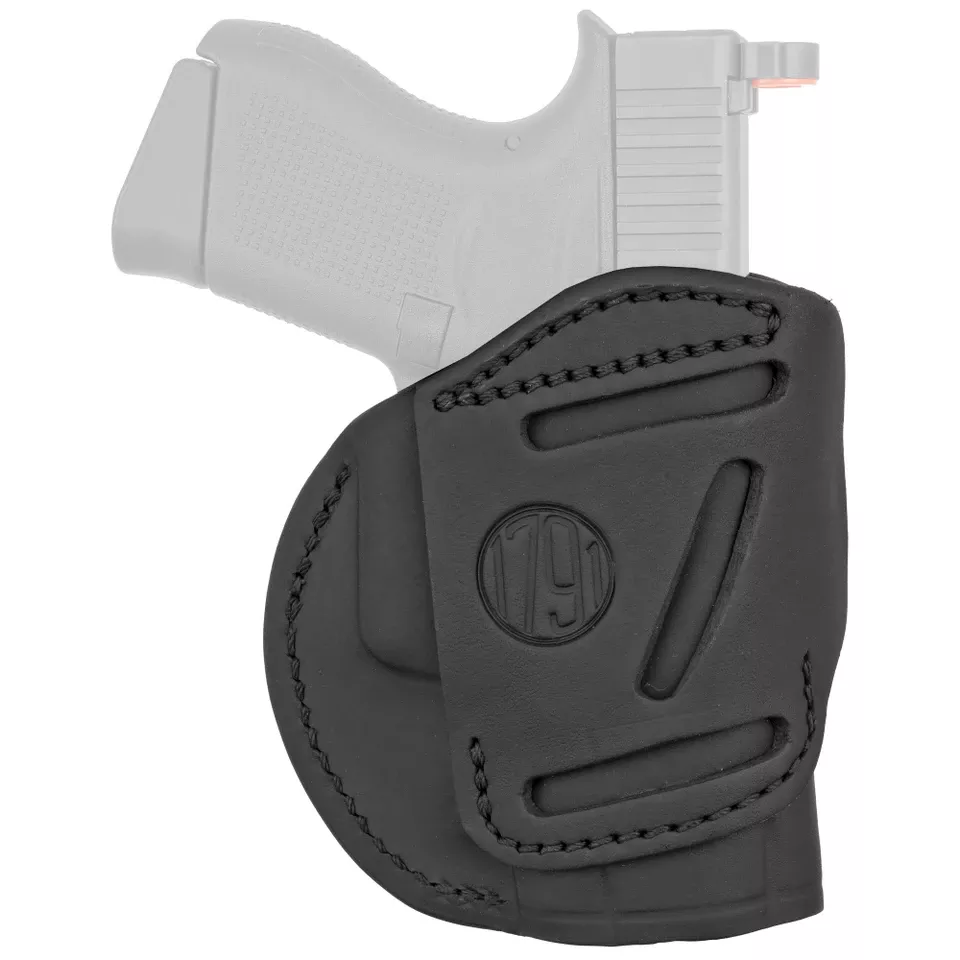 1791 Stealth Black Leather Holster, Left Hand, Size 3, IWB/OWB 4-Way Carry