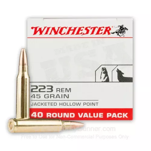 .223 Rem – 45 Grain JHP – Winchester – 400 Rounds