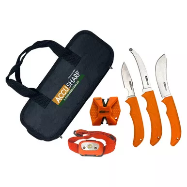 AccuSharp Game Processing Kit - Fixed Blade Knife, Plain, Silver