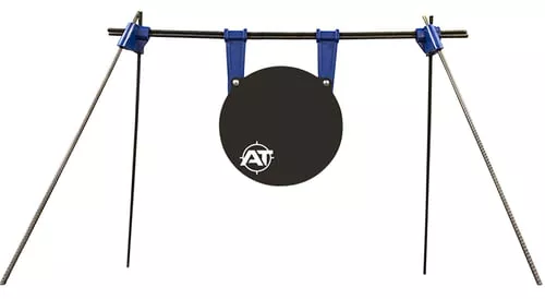 Action Target AT134 PT Kit Black AR500 Steel Circle 0.38" Thick Standing Includes Hanging Hardware