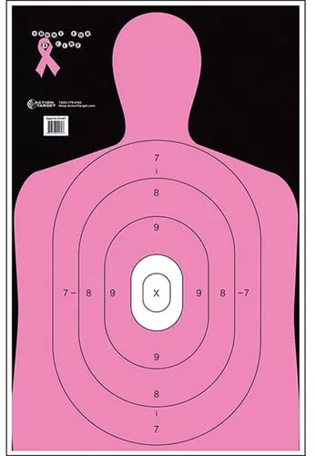 Action Target B27ENPT100 Qualification Shoot for the Cure Silhouette Paper 23 x 35 Pink 100 Per Box UPC: 793936704851
