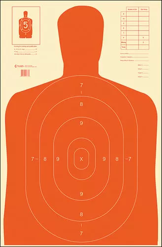 Action Target B27ERED100 Qualification Economy Silhouette Paper Hanging 23" x 35" Red/White 100 Per Box