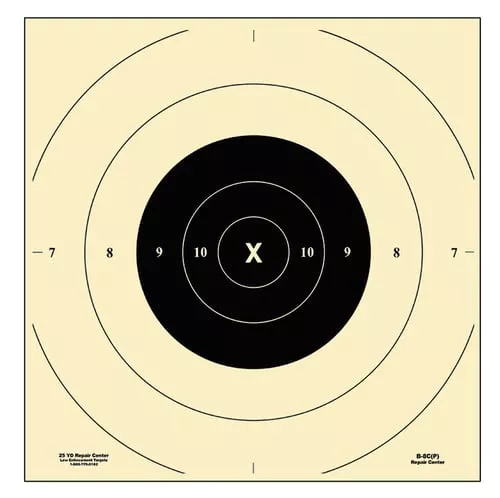 Action Target B8CP Competition NRA Time & Rapid Fire Repair Center Bullseye Paper Works with B-8 Targets 10.50" x 10.50" Black/White 100 Per Box