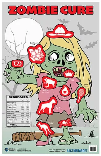 Action Target GSZOMSHE100 EntertainmentZombie Paper Hanging 23" x 35" Multi-Color 100 Per Box