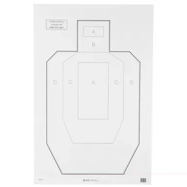 Action Target IPSC-P | Official USPSA/IPSC Practice Target | White/Black | 23″x35″ | 100 Per Box | IPSC-P-100