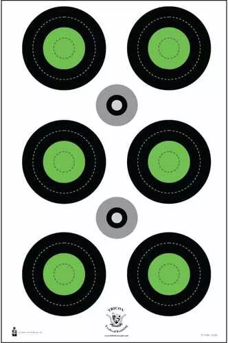 Action Target Trident Concepts Fluorescent Green Bull’s-Eye Target | Green and Black | 100 Per Box | TCT-MK3-MOD2-100