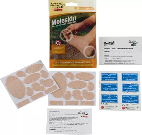 Adventure Medical Kits 01550400 MoleskinBlister Prevention Brown 22 Precut Shapes