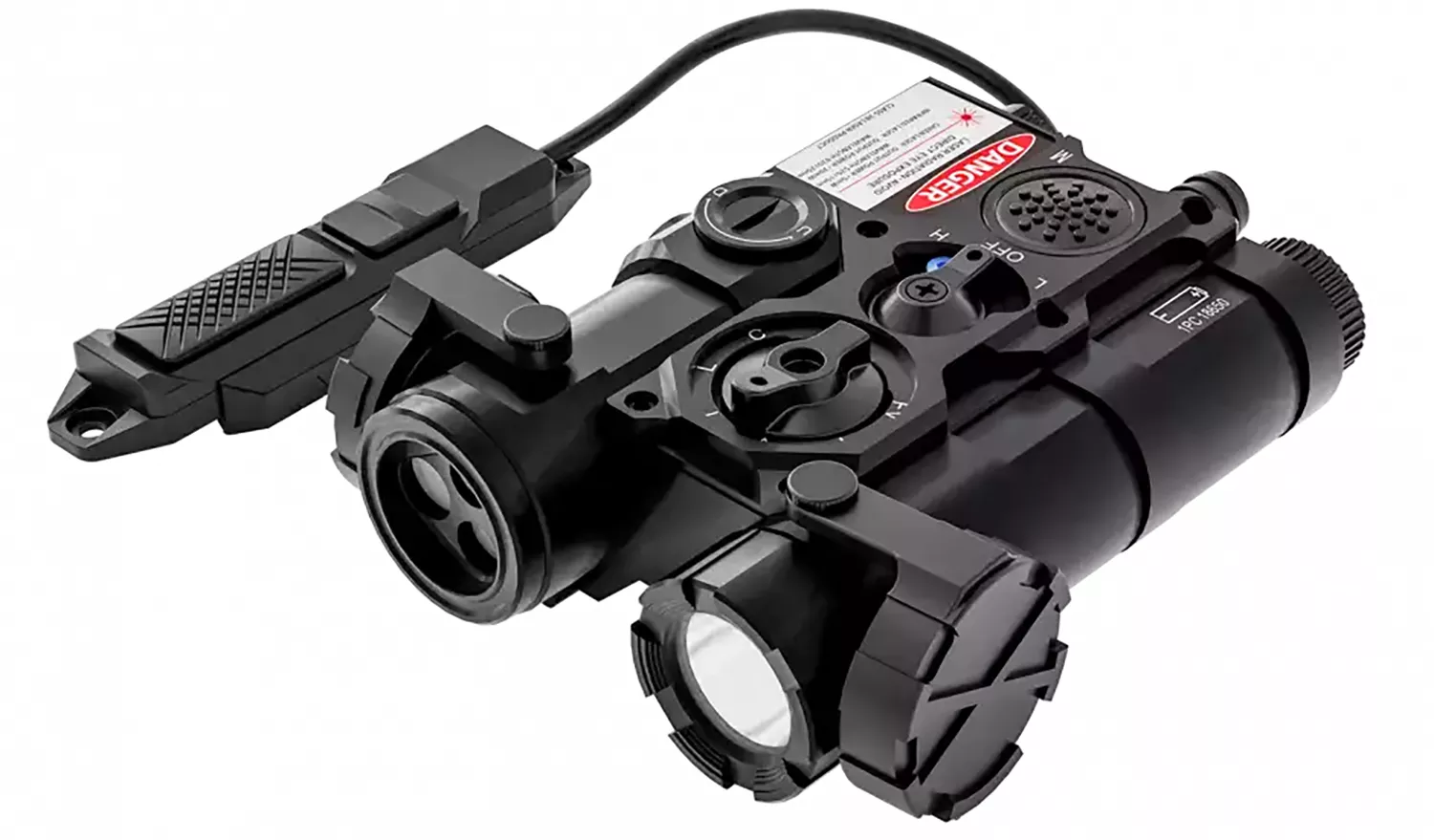 AGM Global Vision WLAD-CLA1-B1 WLAD 1BBlack Green Laser & IR Pointer/Illuminator Coaxial Dual Laser White LED 300 Lumen