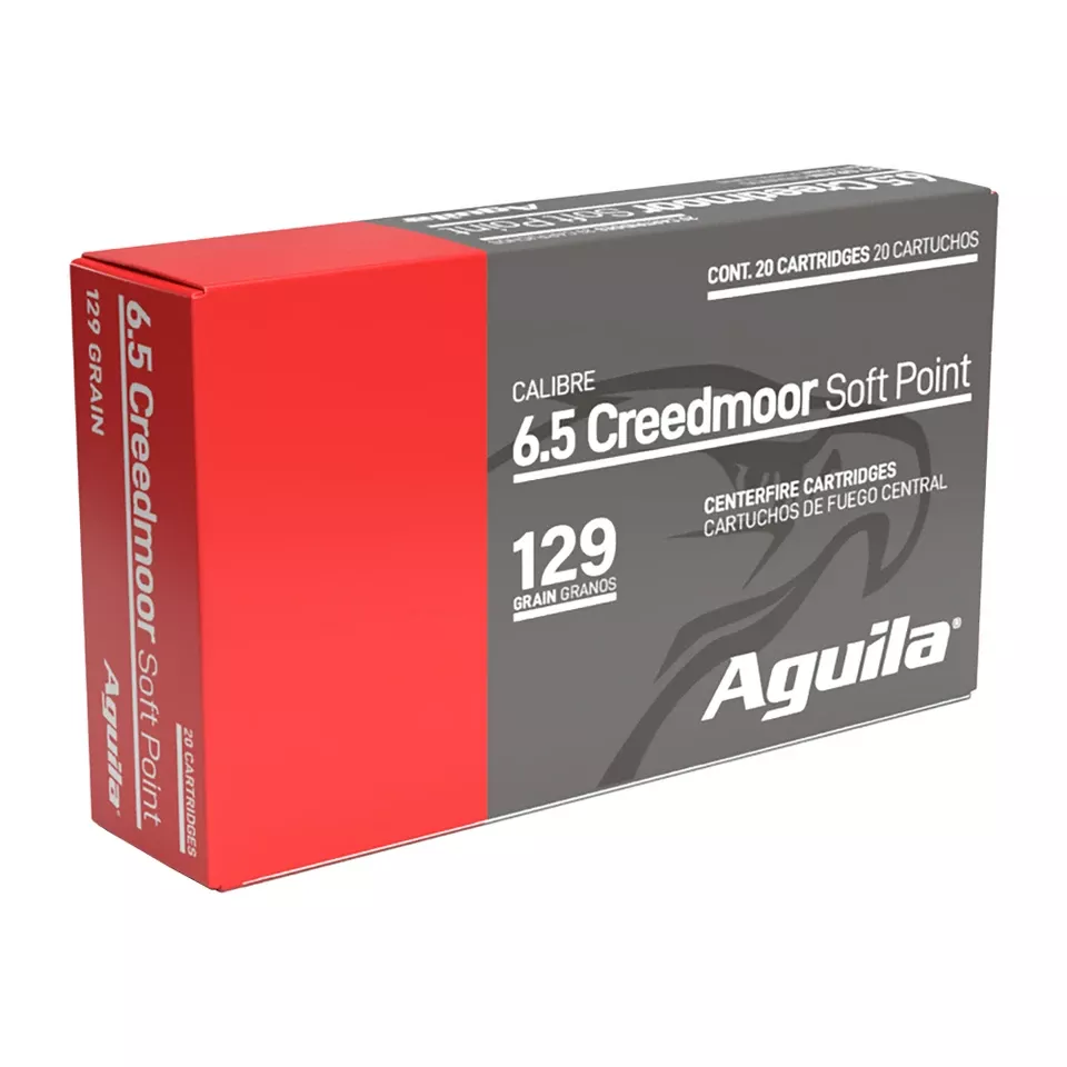 AGUILA 6.5 Creedmoor 129 Grain Soft Point Ammunition - 20 Rounds per Box, 200 Rounds per Case