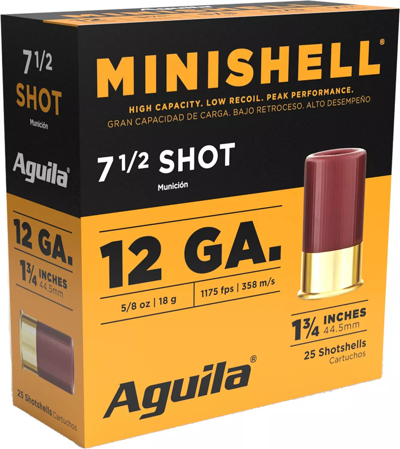 Aguila Ammunition Minishell 12 Gauge #7.5 Grain Shotshell, 25-Round Box