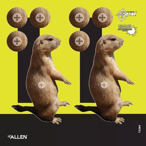 Allen 15264 EZ Aim Splash Reactive Target Prairie Dog Hanging Paper 8"x8" Multi-Color 6Pack