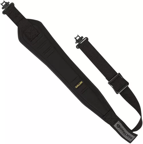 Allen 8342 Glen EagleRifle Sling wSwivels Black Neoprene wRubber Tread Back Adjustable Length 29 to 37 1.25 Wide Webbing UPC: 026509083429