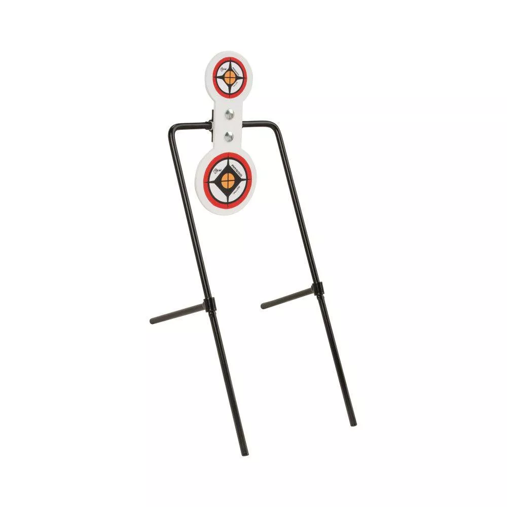 Allen EZ-Aim Hardrock AR500 Round Spinner Targets & Stand for Rimfire Rounds & Centerfire Pistols 7.375″W x 23″H White/Red/Black