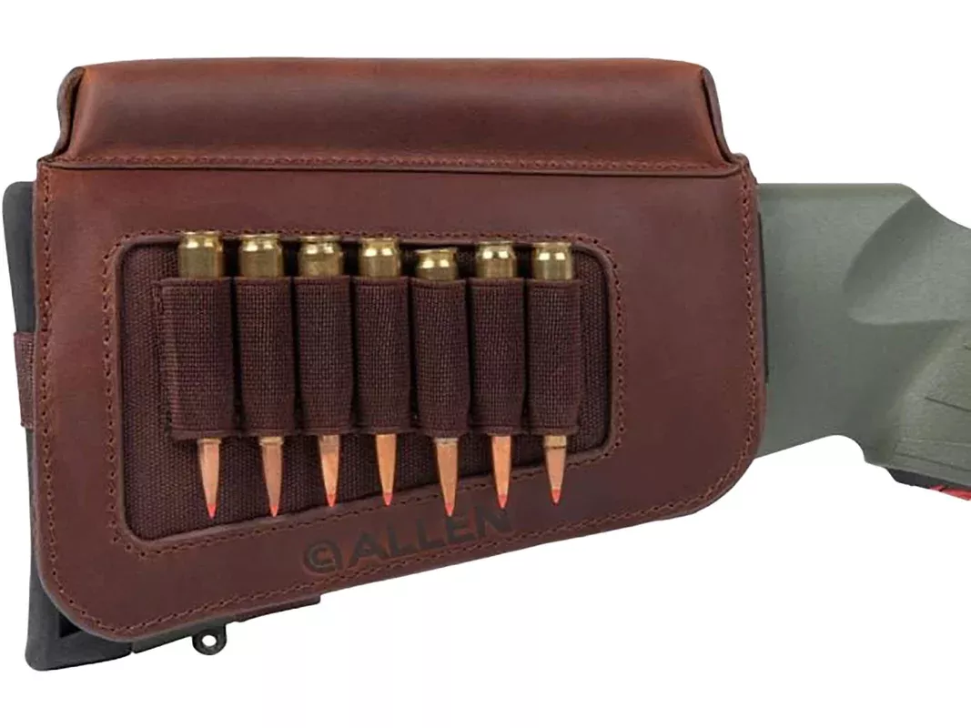 Allen Westcliff Buttstock Ammo Holder with Cheek Rest Leather Brown