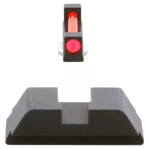 AmeriGlo GFT113 Range Series Sight Set for GlockRed Fiber Optic Front Sight-Black Rear Sight