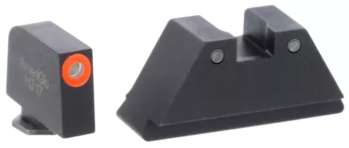 AmeriGlo GL452 Optic Compatible Sight Set for GlockXL Tall Green Tritium Orange Outline Front Sight-Green Tritium Black Outline Rear Sight