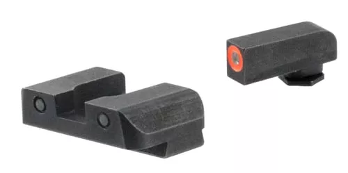 AmeriGlo GL5446 Spartan Sight Set for GlockBlack | Green Tritium with Orange Outline Front Sight Green Tritium with Black Outline Rear Sight