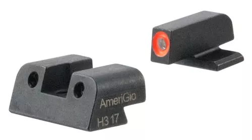 AmeriGlo SG448 Spartan Sight Set for SIG Sauer Pistols using #6 Front #8 RearBlack | Green Tritium with Orange Outline Front Sight Green Tritium with Black Outline Rear Sight