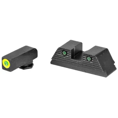 AmeriGlo Trooper Sight Fits Glock 20 21 29 30 31 32 36 40 41 Green Tritium LumiLime Outline Front Black Se
