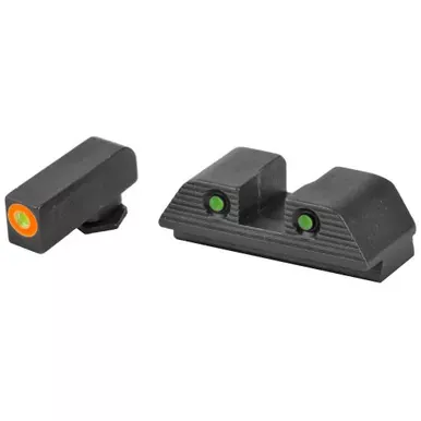 AmeriGlo Trooper Sight Fits Glock MOS 17 19 22 23 24 26 27 33 34 35 37 38 39 Gen 1-4 Green Tritium LumiLime Outline Fron