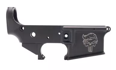 Anderson Stripped AR15 Lower Receiver | Trump Punisher | Multi-Cal | Black | D2-K067-A025