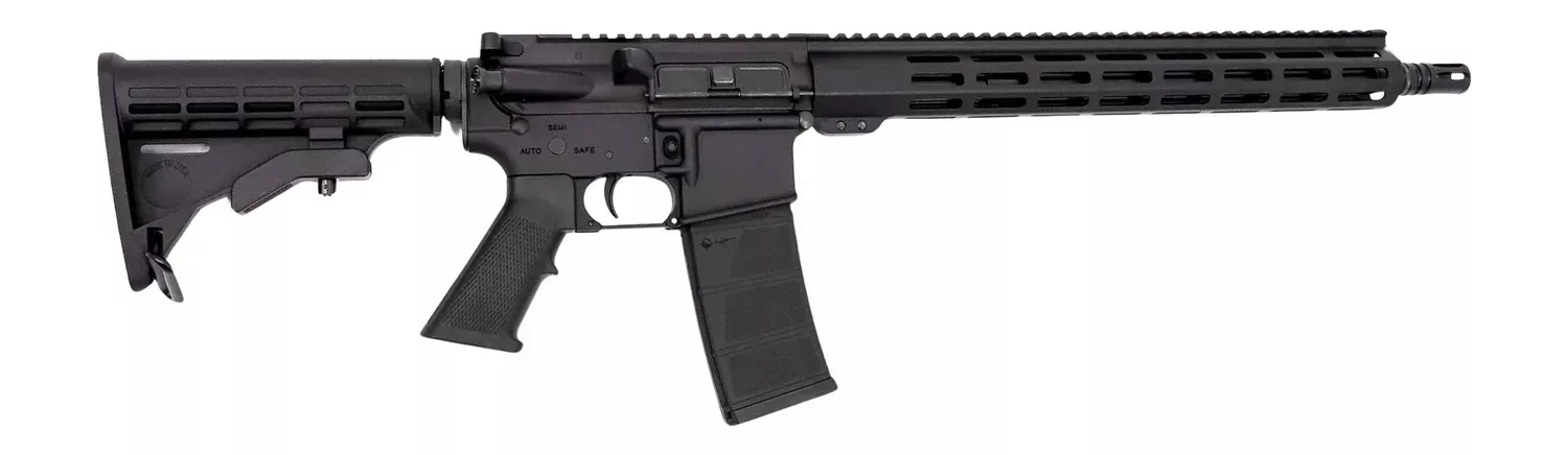 Andro Corp Industries 30016BB ACI-15 Bravo 300 Blackout 30+1 16″ Black Nitride Threaded Barrel, Black Anodized Aluminum Receiver W/Picatinny Rail, M-LOK Handguard, M4 Black Polymer Stock, Black A2 Gri