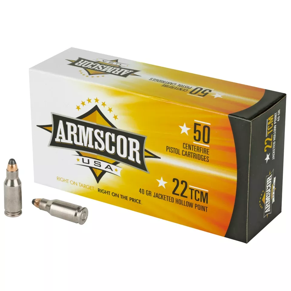 ARMSCOR 22TCM 40GR JHP Ammunition - 50 Rounds/1000 Rounds