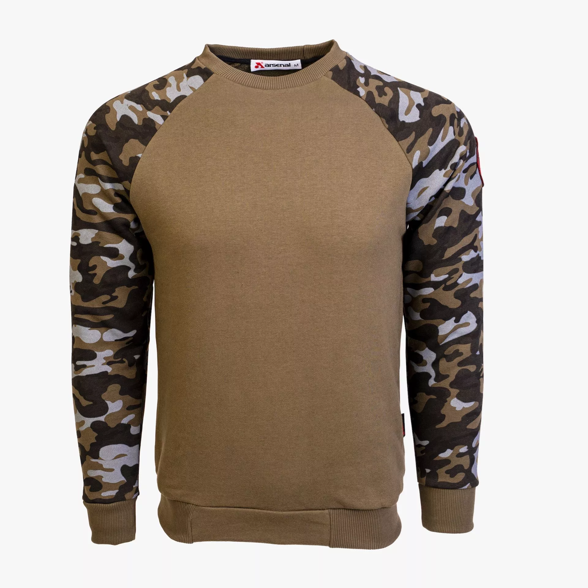 Arsenal Large Khaki / Camo Series Utility Cotton-Poly Standard Fit Pullover Sweater