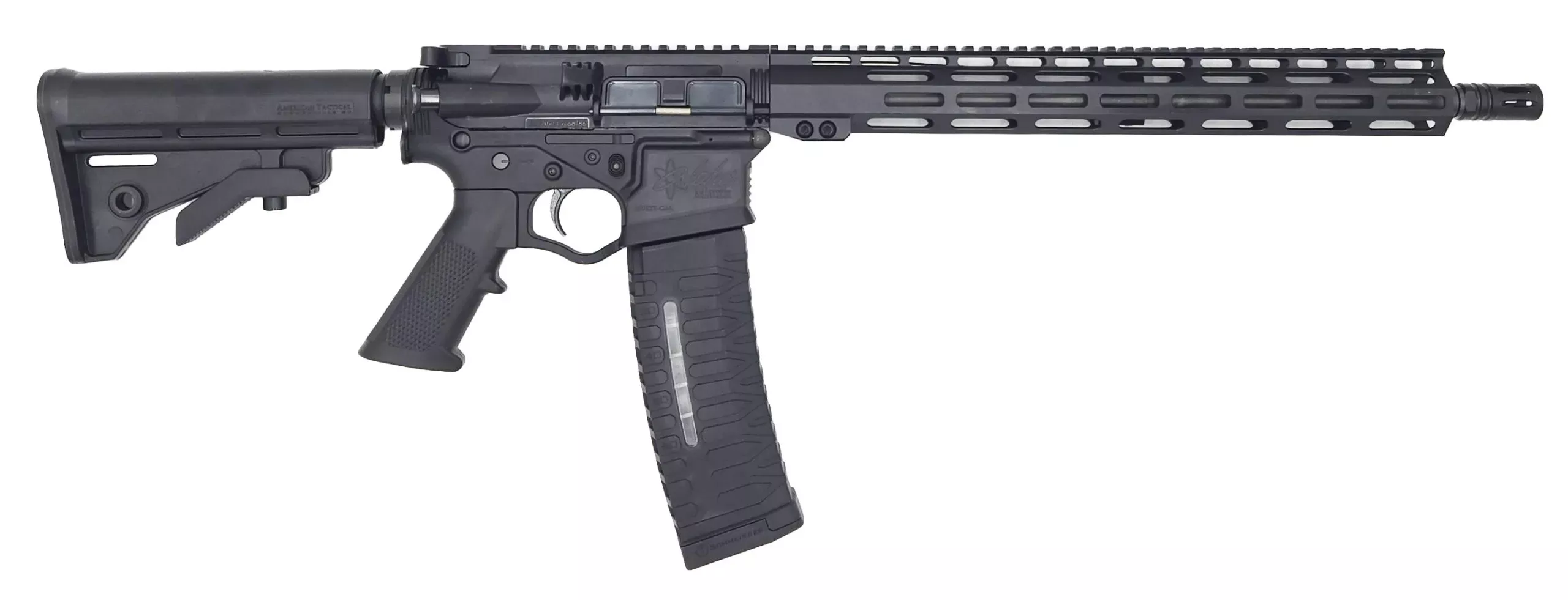 Ati Alpha Maxx 5.56 Rifle 16″ 15″ Handguard Black, Flip Up 1-60RD MAG