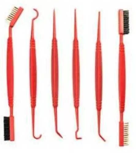 AVID Accu-Grip Picks And Brushes ErgoFALSEmic Triangular Handles Nylon Bronze Phospher Combination Bristles Gun Detailing T