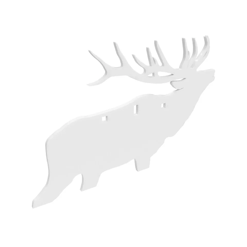 B/C AR500 3/8" Elk Silhouette Target - White