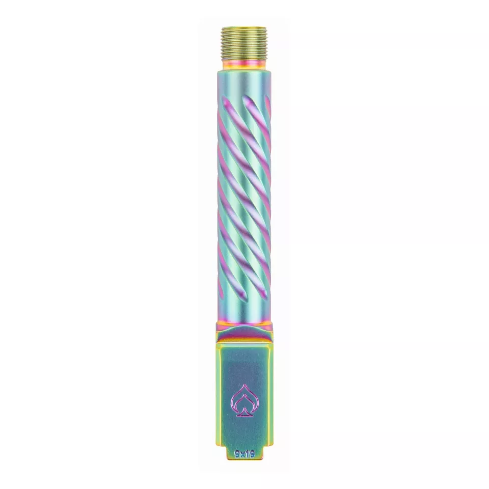 Ballistic Barrel for Glock 19 Threaded Stainless Fluted Rainbow