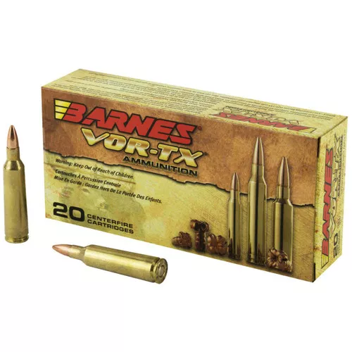 Barnes Vor-TX Hyper Velocity Centerfire Ammunition, 22-250 Remington, Barnes TSX Flat Base, 50 Grain – 20 Cartridge Box ( 20 / 1 )