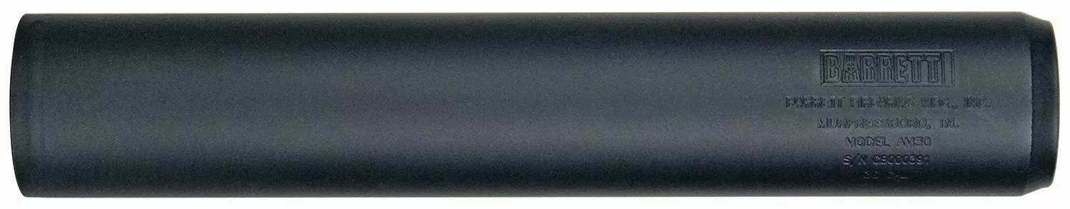 Barrett 18409 AM 30 made of Black Titanium with 1.50″ Diameter, 8.30″ OAL & 5/8″-24 tpi Thread Pattern for 30 Cal or Lower Includes Barrett Muzzle Brake Adaptor