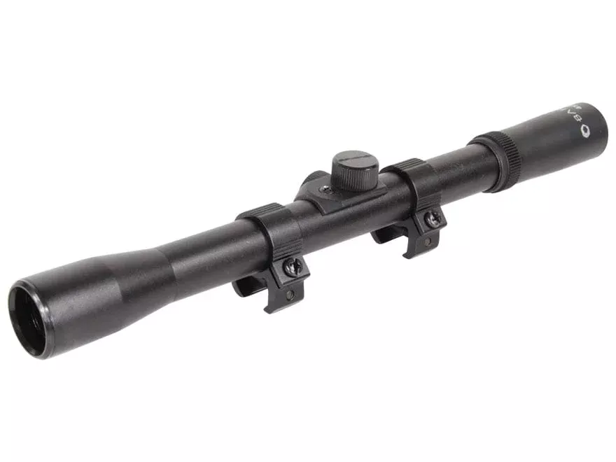 Barska Rimfire Rifle Scope 4x 20mm 30-30 Reticle Matte Black with 3/8″ Dovetail Rings